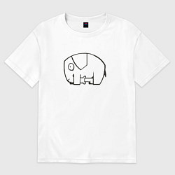 Женская футболка оверсайз Самодостаточный слоник