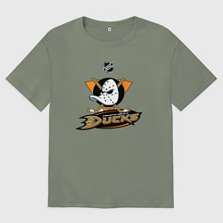 Футболка оверсайз женская NHL: Anaheim Ducks, цвет: авокадо
