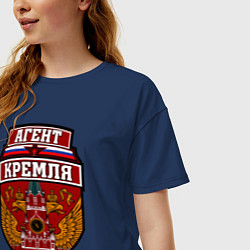 Футболка оверсайз женская Агент Кремля, цвет: тёмно-синий — фото 2