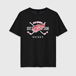 Женская футболка оверсайз Detroit Red Wings: Est.1926