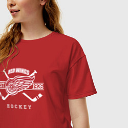 Футболка оверсайз женская Detroit Red Wings: Est.1926, цвет: красный — фото 2