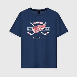 Женская футболка оверсайз Detroit Red Wings: Est.1926