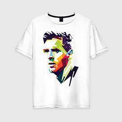 Футболка оверсайз женская Lionel Messi: fun-art, цвет: белый