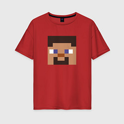 Футболка оверсайз женская Minecraft: Man Face, цвет: красный
