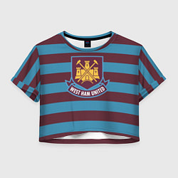 Футболка 3D укороченная женская West Ham United FC, цвет: 3D-принт