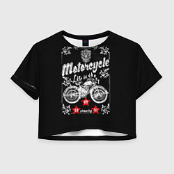 Футболка 3D укороченная женская Moto t-shirt 2, цвет: 3D-принт