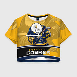 Футболка 3D укороченная женская Buffalo Sabres, цвет: 3D-принт