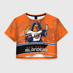 Футболка 3D укороченная женская New York Islanders, цвет: 3D-принт