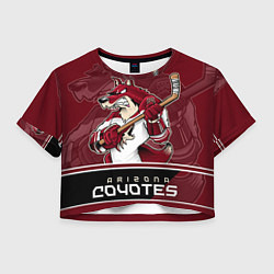 Футболка 3D укороченная женская Arizona Coyotes, цвет: 3D-принт