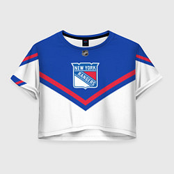 Футболка 3D укороченная женская NHL: New York Rangers, цвет: 3D-принт