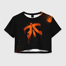 Футболка 3D укороченная женская Fnatic: Black collection, цвет: 3D-принт