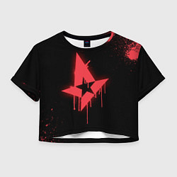 Футболка 3D укороченная женская Astralis: Black collection, цвет: 3D-принт