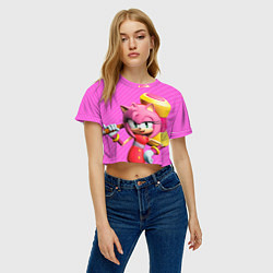 Футболка 3D укороченная женская Amy Rose, цвет: 3D-принт — фото 2