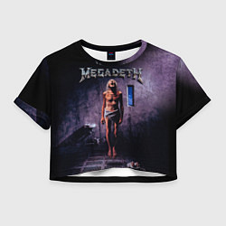 Футболка 3D укороченная женская Megadeth: Madness, цвет: 3D-принт
