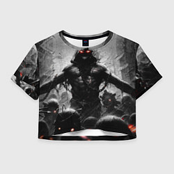 Футболка 3D укороченная женская Disturbed: Demon Rage, цвет: 3D-принт