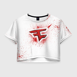 Футболка 3D укороченная женская FaZe Clan: White collection, цвет: 3D-принт