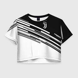 Футболка 3D укороченная женская FC Juventus: B&W Line, цвет: 3D-принт