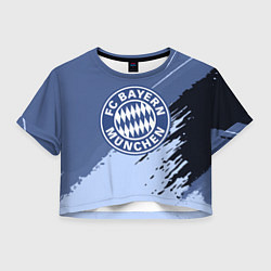 Футболка 3D укороченная женская FC Bayern Munchen: Abstract style, цвет: 3D-принт