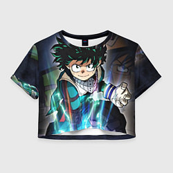 Футболка 3D укороченная женская My Hero Academia синий свет, цвет: 3D-принт