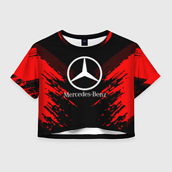 Футболка 3D укороченная женская Mercedes-Benz: Red Anger, цвет: 3D-принт