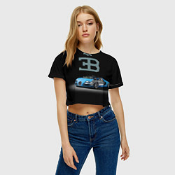 Футболка 3D укороченная женская Bugatti - motorsport extreme, цвет: 3D-принт — фото 2