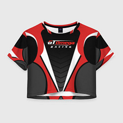 Футболка 3D укороченная женская GT Omega, цвет: 3D-принт