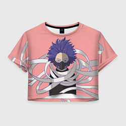 Футболка 3D укороченная женская Супер, цвет: 3D-принт