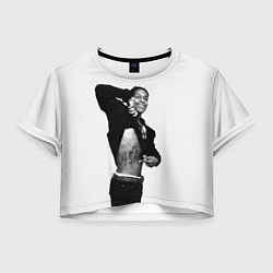 Футболка 3D укороченная женская ASAP Rocky: White Fashion, цвет: 3D-принт
