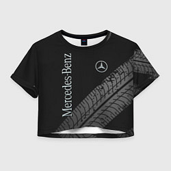 Футболка 3D укороченная женская Mercedes AMG: Street Style, цвет: 3D-принт