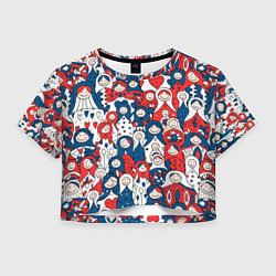 Женский топ Русские матрешки триколор