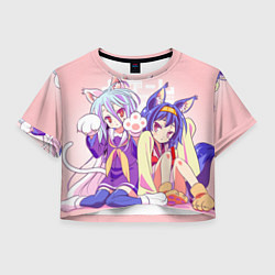 Футболка 3D укороченная женская No Game No Life, цвет: 3D-принт