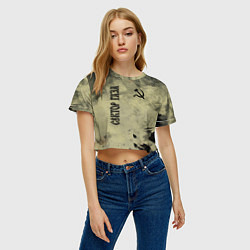 Футболка 3D укороченная женская Сектор Газа, цвет: 3D-принт — фото 2