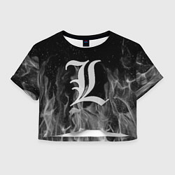 Женский топ L letter flame gray