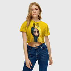 Футболка 3D укороченная женская BILLIE EILISH: Yellow Girl, цвет: 3D-принт — фото 2