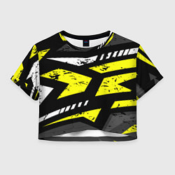 Женский топ Black yellow abstract sport style