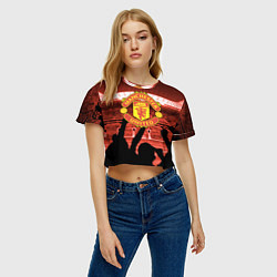 Футболка 3D укороченная женская Manchester United, цвет: 3D-принт — фото 2