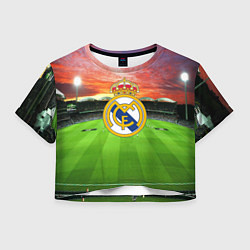 Футболка 3D укороченная женская FC Real Madrid, цвет: 3D-принт