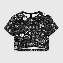 Футболка 3D укороченная женская LIL PEEP LOGOBOMBING, цвет: 3D-принт