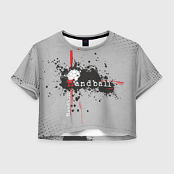 Футболка 3D укороченная женская Handball, цвет: 3D-принт