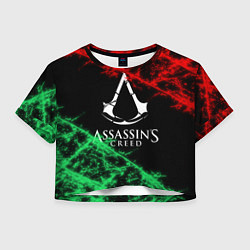 Футболка 3D укороченная женская Assassin’s Creed: Red & Green, цвет: 3D-принт