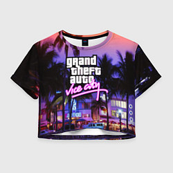 Футболка 3D укороченная женская Grand Theft Auto Vice City, цвет: 3D-принт