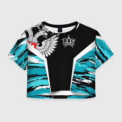 Футболка 3D укороченная женская ВВС России Камуфляж, цвет: 3D-принт