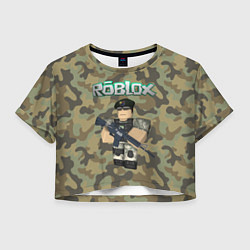 Футболка 3D укороченная женская Roblox 23 February Camouflage, цвет: 3D-принт