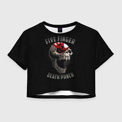 Футболка 3D укороченная женская Five Finger Death Punch, цвет: 3D-принт