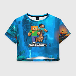 Футболка 3D укороченная женская Minecraft Майнкрафт, цвет: 3D-принт