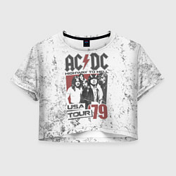 Футболка 3D укороченная женская ACDC, цвет: 3D-принт