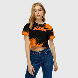 Футболка 3D укороченная женская KTM, цвет: 3D-принт — фото 2