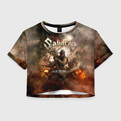 Футболка 3D укороченная женская Sabaton, цвет: 3D-принт