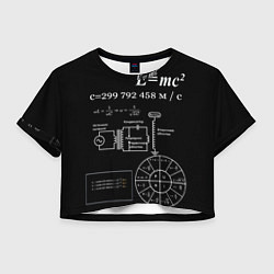 Футболка 3D укороченная женская Электродинамика, цвет: 3D-принт