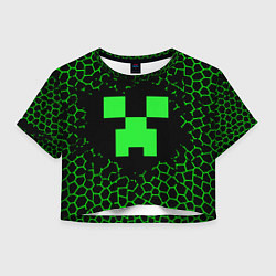 Футболка 3D укороченная женская Minecraft, цвет: 3D-принт
